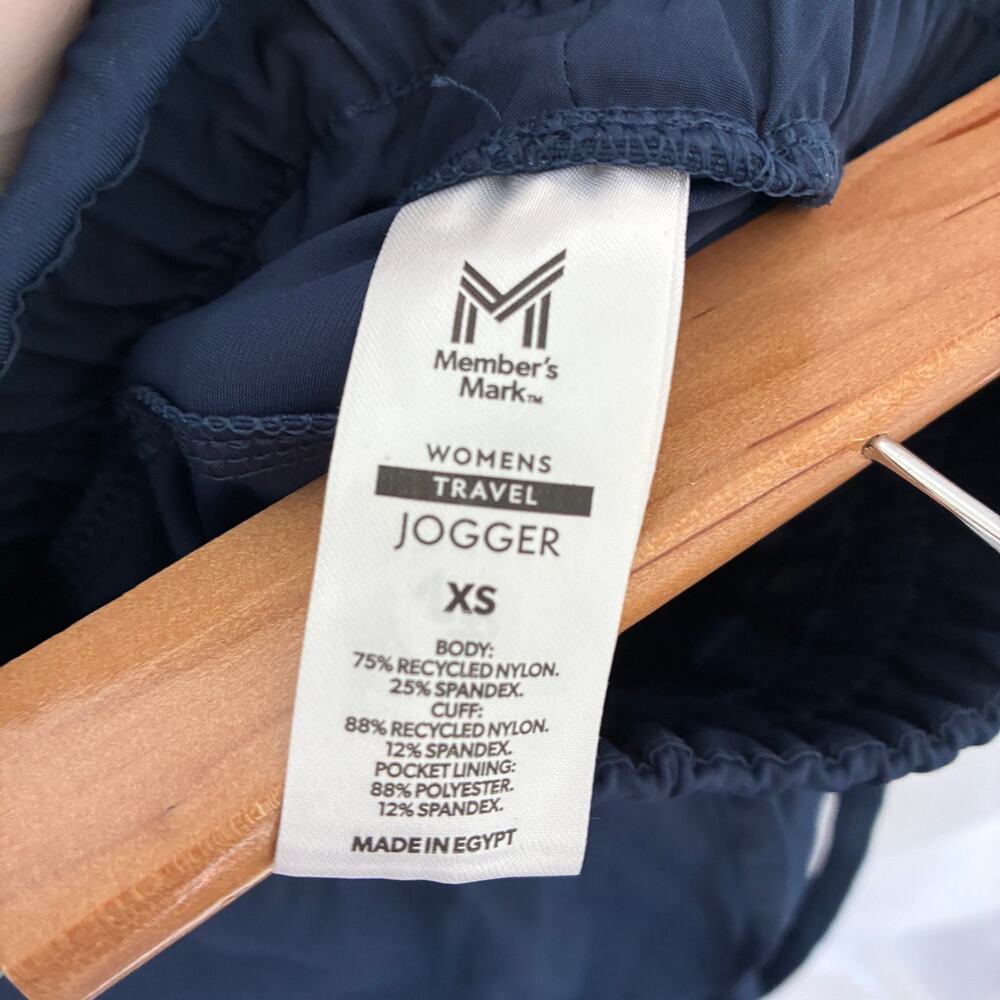 Member's Mark Lot of 2 Travel Joggers Beige Navy Blue Womens XS - Picture 9 of 9